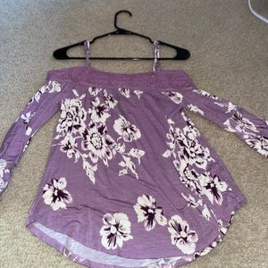 Strap shirt with cold shoulder sleeves